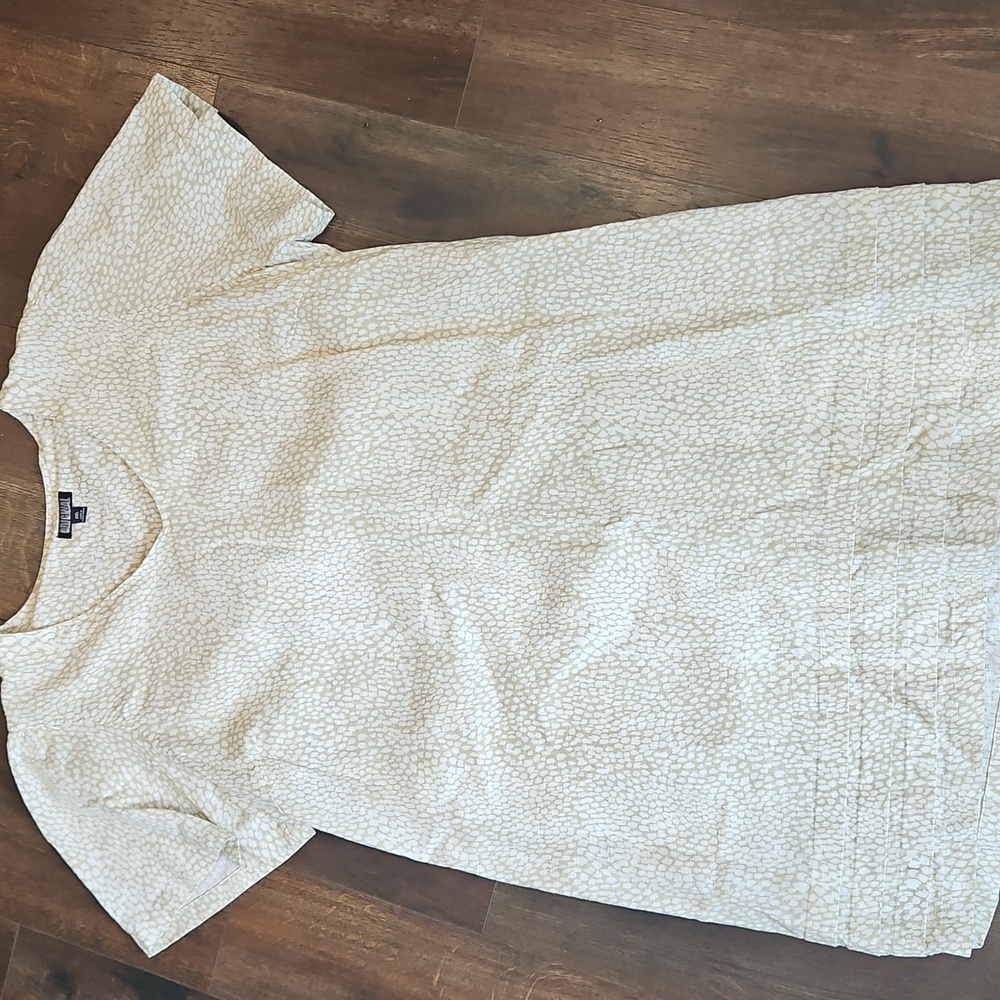 Nicole Miller  Nuetral Beach Linen Blend Dress Xxl